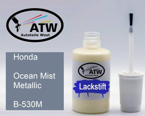 Honda, Ocean Mist Metallic, B-530M: 20ml Lackstift, von ATW Autoteile West.